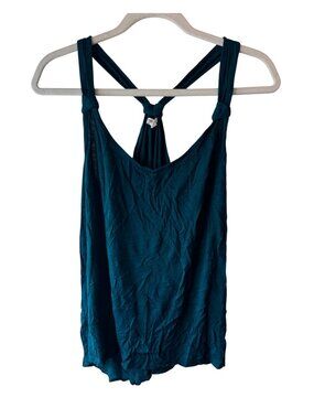 Maurices Teal Racerback Tank Top Soft Stretchy Sleeveless Layering Shirt READ